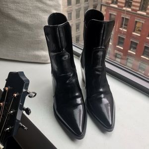 ZARA Mid Patent Leather Urban Cowboy Boots 🤠🖤😎